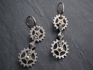Silver Cogwheel Earrings