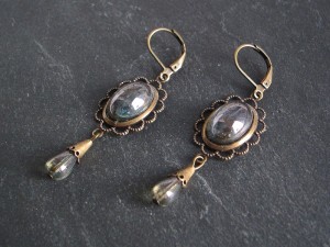 Dusty Green Victorian Earrings