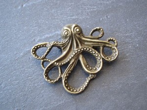 Oktopus Brosche