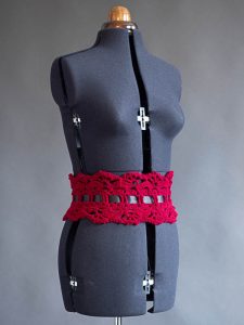 Crimson Crochet Lace Waist Belt